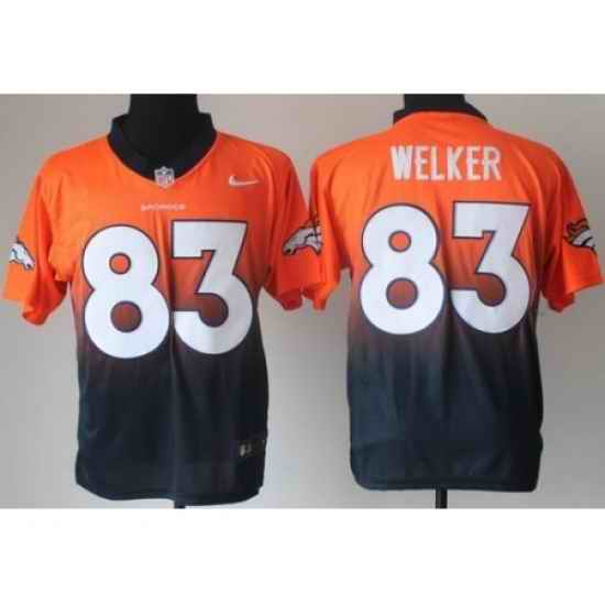 Nike Denver Broncos 83 Wes Welker Orange Blue Elite Drift Fashion II NFL Jersey